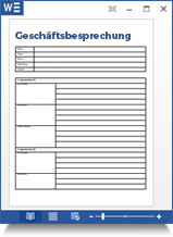 Geschäftsbesprechung Agenda Vorlagen